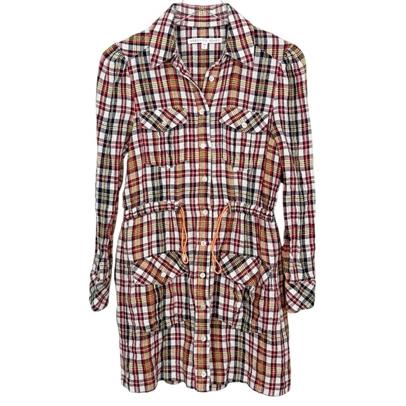 Veronica Beard Corinne Plaid Linen Blend Mini Dress Jacket Size 2 - Picture 2 of 15